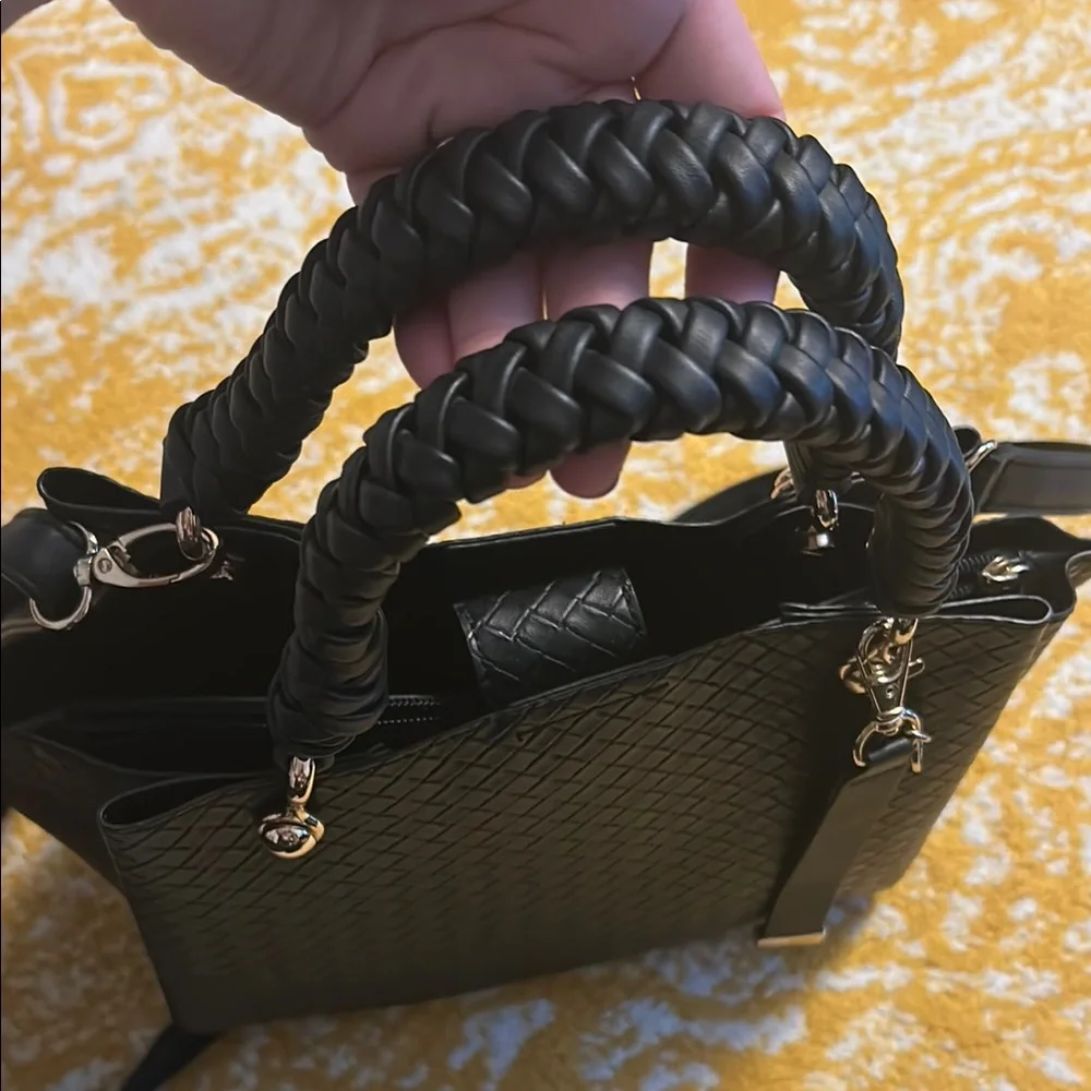 ALDO Black Woven Handbag - Picture 2 of 8